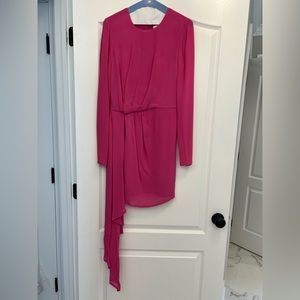 Bardot Stilla Drape Pink Long Sleeve Dress sz 4/XS